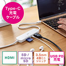 USB Type-C ドッキングステーション（変換アダプタ・カードリーダー・USB PD100W・HDMI出力・3.5mmジャック・SDカード・microSDカード・iPad・MacBook）