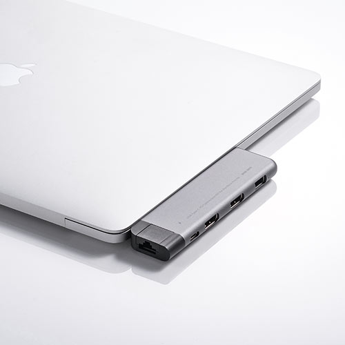 MacBook Pro/Air専用ドッキングステーション HDMI USB A USB Type-C LAN接続 PD60W SD/microSD  400-ADR328GPD