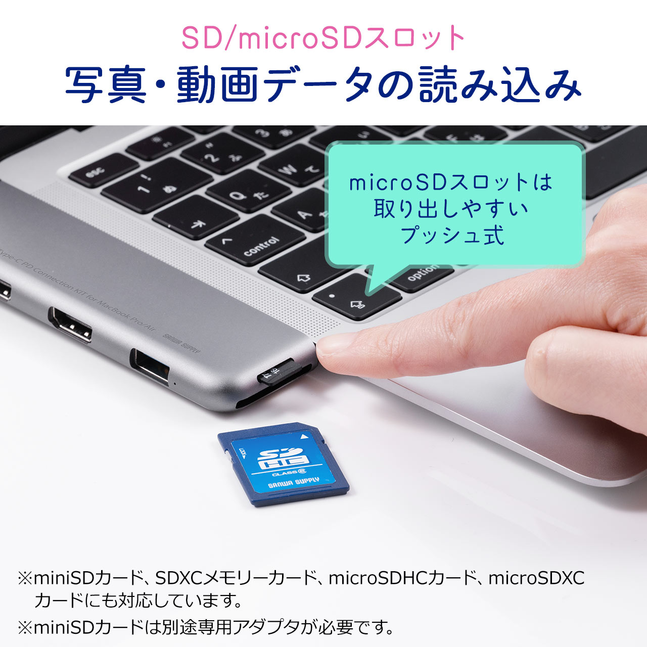 MacBook Pro/AirphbLOXe[V HDMI USB A USB Type-C LANڑ PD60W SD/microSD 400-ADR328GPD