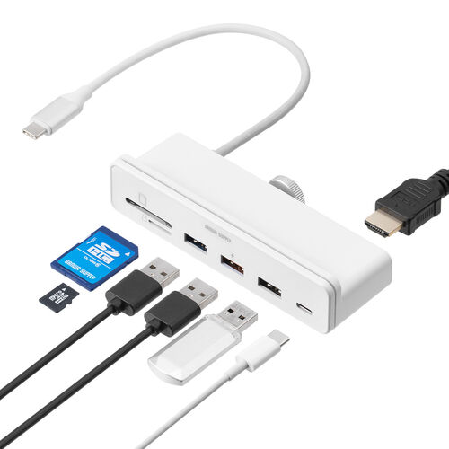 24C`iMacp USBnu NvŒ莮 USB A~3 USB-C~1 SD/microSDJ[h[_[ HDMIo 400-ADR330W