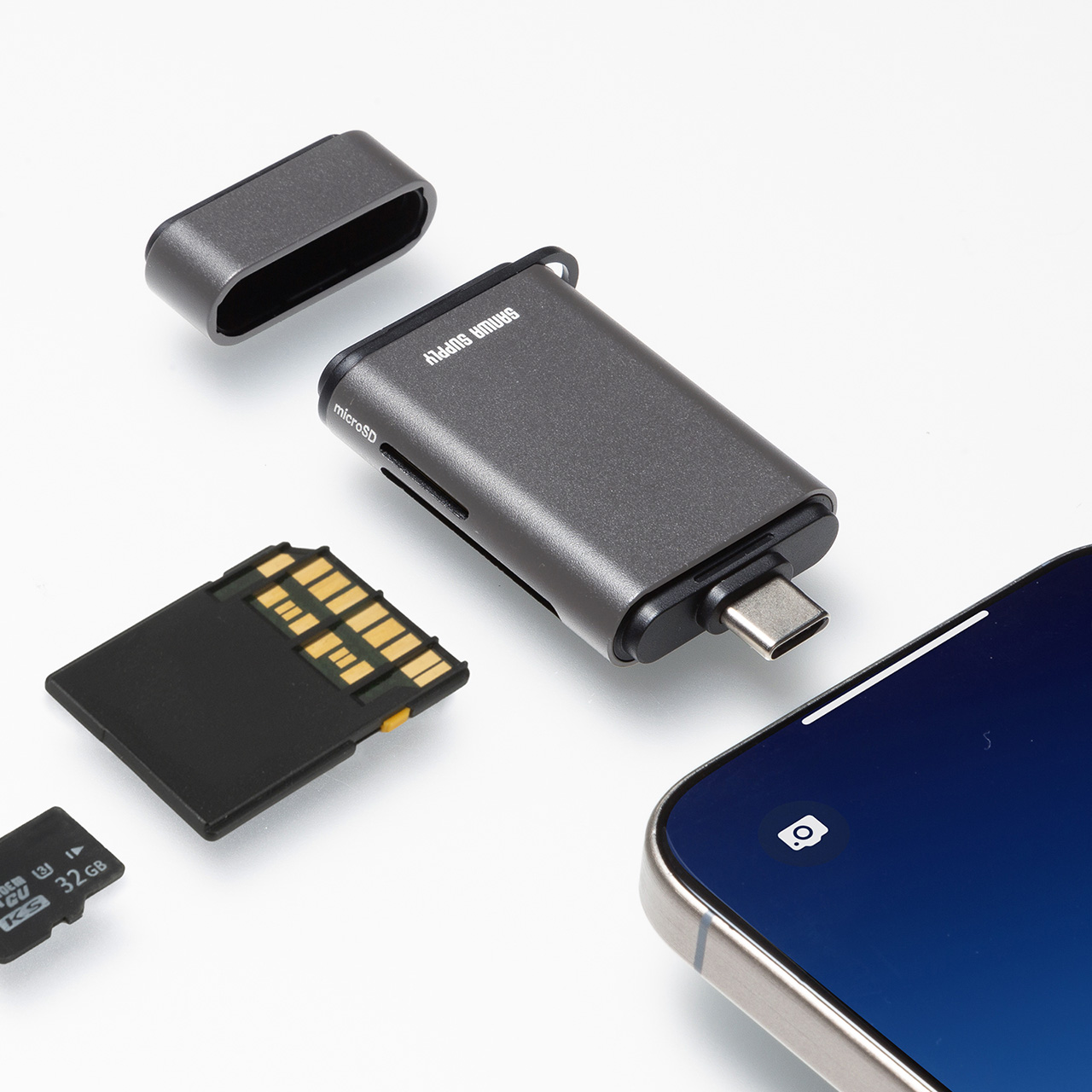 USB-C �J�[�h���[�_�[ UHS-II �Ή� SD microSD�J�[�h �����F�� �R���p�N�g USB3.0 USB 5Gbps Type-C �����]�� SDXC/SDHC �K�����^���b�N