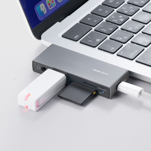 USB-C nu 5-in-1 PD100W [d SD microSD J[h[_[ CzWbN USB-A|[g 5Gbps iPhone iPad X}z ^ubg A~ 400-ADR339GM