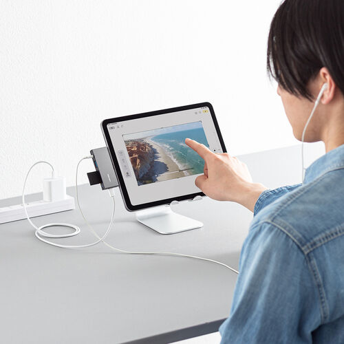 USB-C nu 5-in-1 PD100W [d SD microSD J[h[_[ CzWbN USB-A|[g 5Gbps iPhone iPad X}z ^ubg A~ 400-ADR339GM