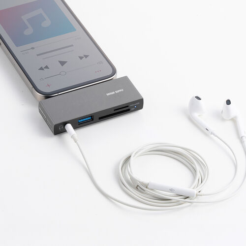 USB-C ハブ 5-in-1 PD100W 充電 SD microSD カードリーダー