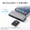 USB-C nu 5-in-1 PD100W [d SD microSD J[h[_[ CzWbN USB-A|[g 5Gbps iPhone iPad X}z ^ubg A~ 400-ADR339GM