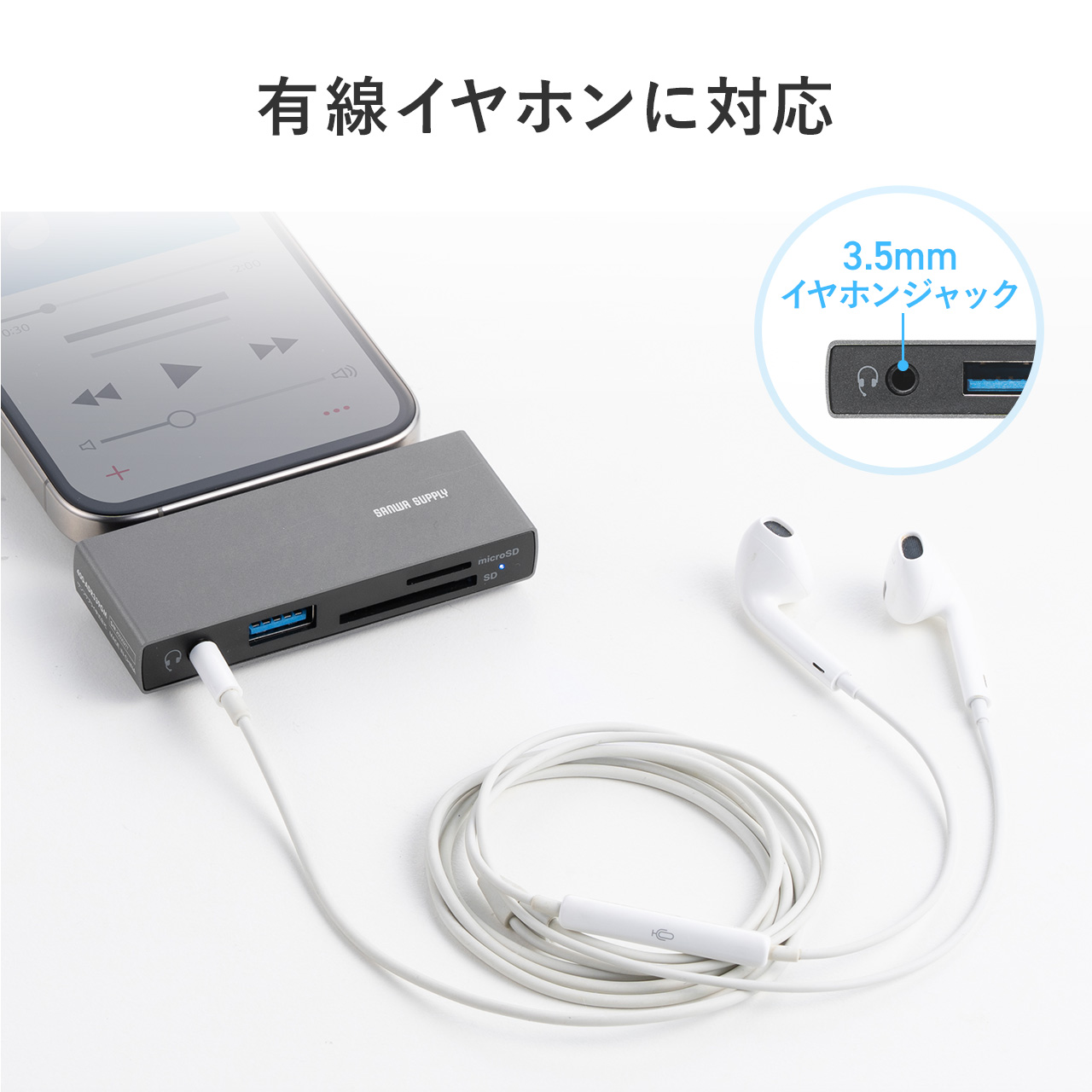USB-C nu 5-in-1 PD100W [d SD microSD J[h[_[ CzWbN USB-A|[g 5Gbps iPhone iPad X}z ^ubg A~ 400-ADR339GM