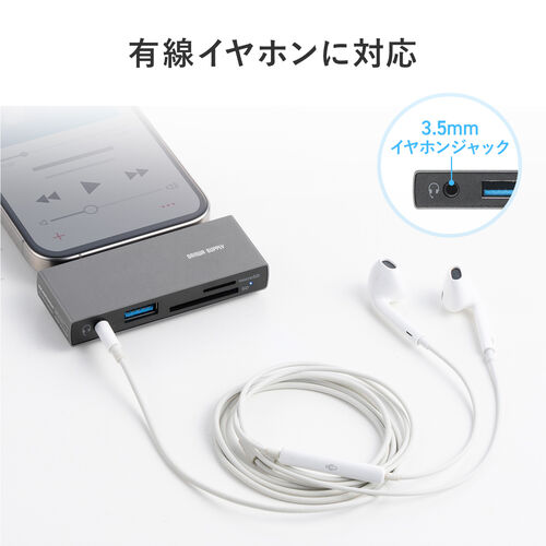 USB-C nu 5-in-1 PD100W [d SD microSD J[h[_[ CzWbN USB-A|[g 5Gbps iPhone iPad X}z ^ubg A~ 400-ADR339GM