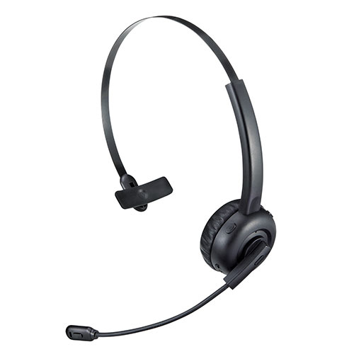 Bluetoothヘッドセット 片耳 オーバーヘッド型 無線 マイク ミュート