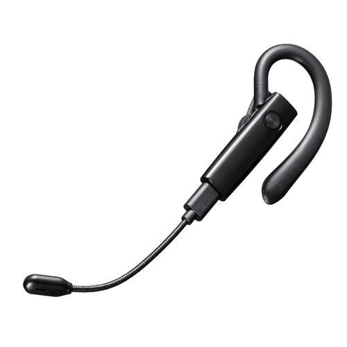 口元マイク付き Bluetoothヘッドセット無線 片耳イヤホン Zoom Teams Skype 音楽再生対応 マルチペアリング 両耳対応 フレキシブルアーム 単一指向性 400-BTMH024BK