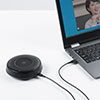 WEB会議スピーカーフォン360度全方向集音 エコー/ノイズキャンセリング USB/Bluetooth/AUX接続対応 会議用マイク/スピーカー