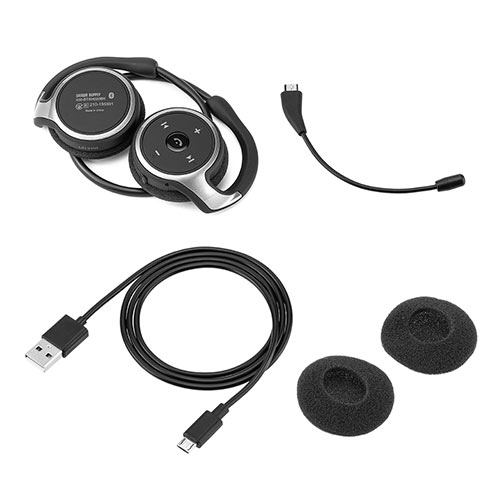 ネックバンド型 Bluetoothヘッドセット 無線 軽量 外付けノイズキャンセルマイク付き 折りたたみ式 テレワーク 2WAY オープンイヤー USB web会議 400-BTSH020BK