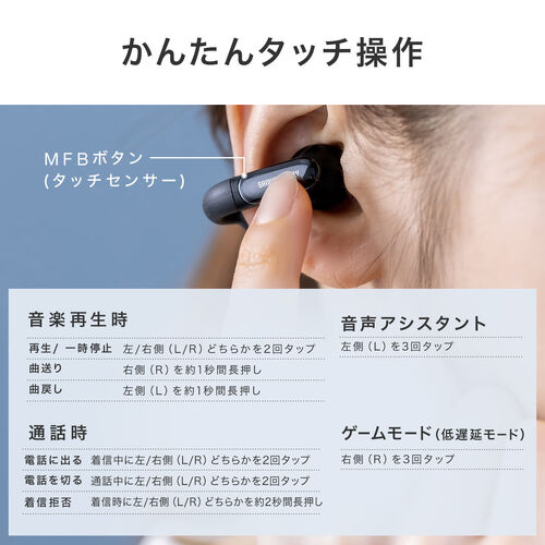 �yGW�Z�[���z�C���[�J�t �C���z�� ���S���C�����X �I�[�v���C���[�^ Bluetooth 5.3 ���E��Ώ� �ő�24���� �}�C�N�ʘb �����ݎ� �Ȃ��璮�� ���^ �y�� IPX4 �u���b�N