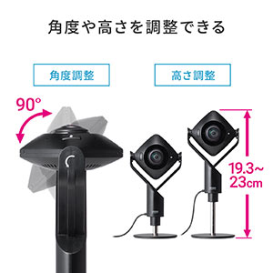 360度WEBカメラ 200万画素 ノイズリダクションマイク付き 三脚対応