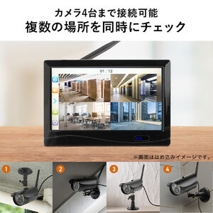 防犯カメラ ワイヤレスモニターセット 1台セット IP66防水防塵 屋外対応カメラ ワイヤレスカメラ HDMI出力可能 SDカード/HDD 録画対応  配線工事不要 簡単接続 400-CAM095-1 | 通販ならサンワダイレクト