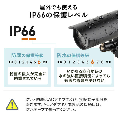 防犯カメラ ワイヤレスモニターセット 4台セット IP66防水防塵 屋外対応カメラ ワイヤレスカメラ HDMI出力可能  SDカード/HDD 録画対応 配線工事不要 簡単接続 400-CAM095-4