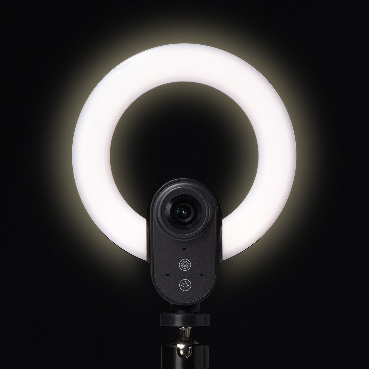 LEDリングライト付き WEBカメラ 1080p 3光色 画角84° オートフォーカス マイクなし スタンド付属 Zoom/Teams/Skypeなど対応 400-CAM100