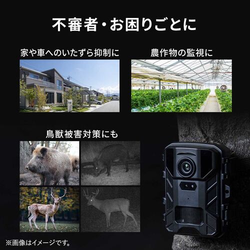 トレイルカメラ 防犯カメラ 屋外対応 4K 動物撮影 鳥獣対策 IP65防水 