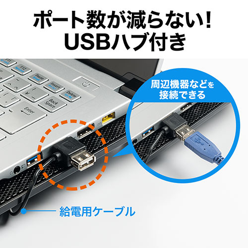 ノートパソコンクーラー 冷却台 静音 15.6インチ対応 4ファン USB給電 スタンド付き LED付き 400-CLN026