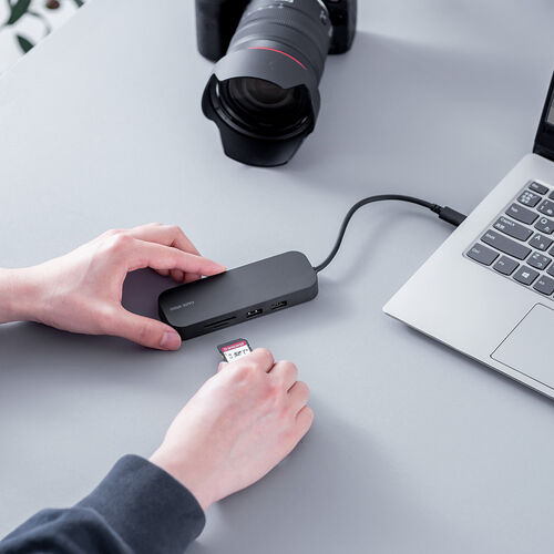 yVi|Cg10{zUSB-C oChbLOXe[V 8-in-1 HDMI 1 PD100W }[d SD/microSDJ[h[_[ LLAN USB-A 4K 5Gbps 400-DKM2BK