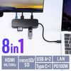 yVi|Cg10{zUSB-C oChbLOXe[V 8-in-1 HDMI 1 PD100W }[d SD/microSDJ[h[_[ LLAN USB-A 4K 5Gbps 400-DKM2BK