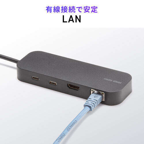 yVi|Cg10{zUSB-C oChbLOXe[V 8-in-1 HDMI 1 PD100W }[d SD/microSDJ[h[_[ LLAN USB-A 4K 5Gbps 400-DKM2BK