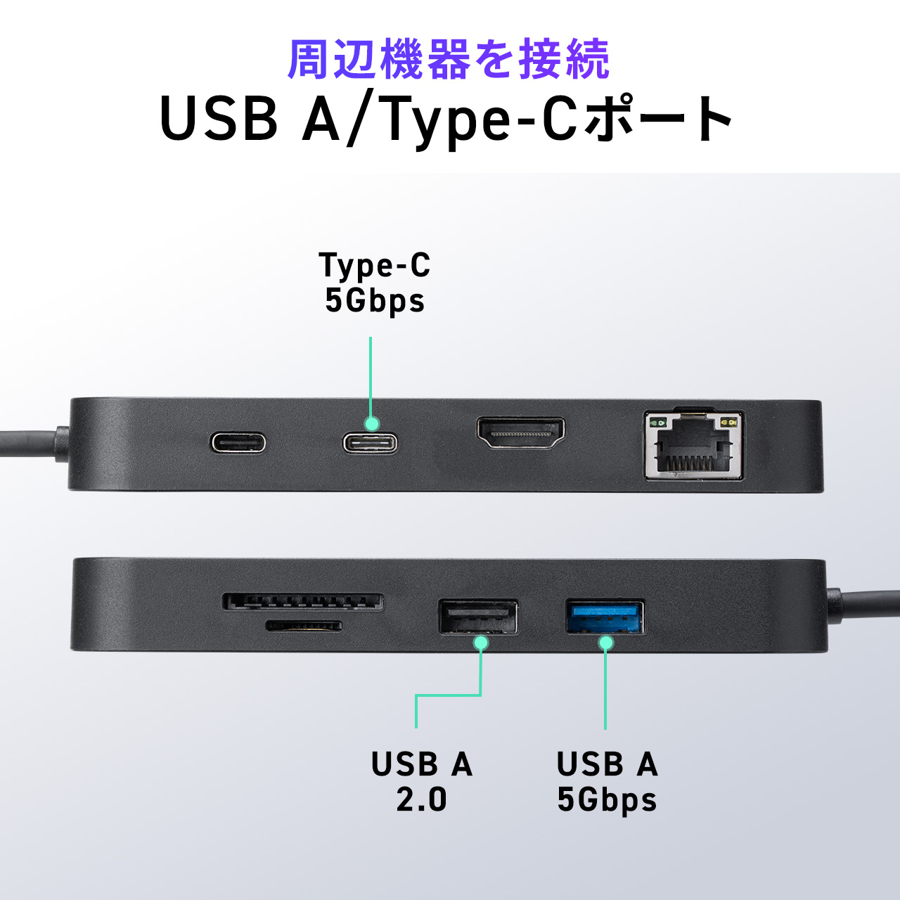 yVi|Cg10{zUSB-C oChbLOXe[V 8-in-1 HDMI 1 PD100W }[d SD/microSDJ[h[_[ LLAN USB-A 4K 5Gbps 400-DKM2BK
