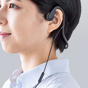 【ビジネス応援セール】骨伝導ヘッドセット 有線接続 USB A ながら聴きイヤホン 在宅ワーク 軽量 長時間着用
