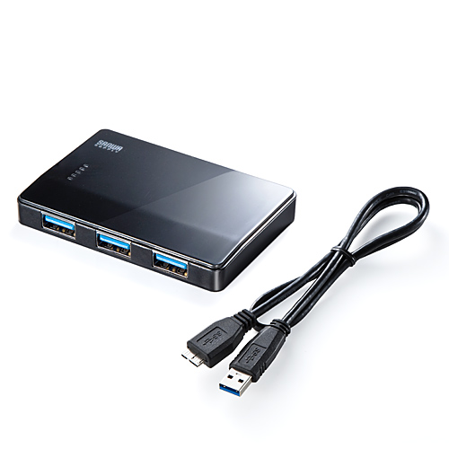USB3.0ハブ（4ポート・バスパワー・PS4対応・薄型・独立ポート付 ...
