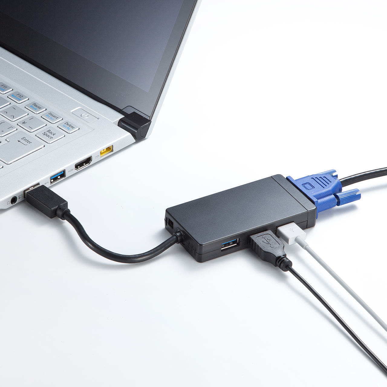 USB3.0 VGA変換アダプタ（ハブ付き・ディスプレイ増設・トリプル
