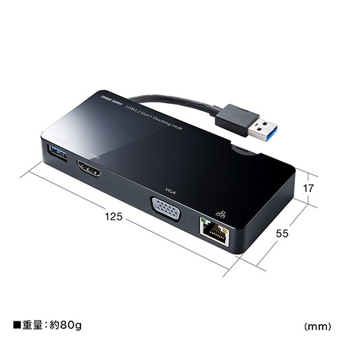 USB3.0 hbLOXe[V oC^Cv QWXGA(2048~1152)Ή 4in1 HDMI VGA LAN USB3.0 e[N [g ݑΖ 400-HUB031