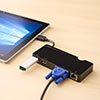 USB3.0 ドッキングステーション モバイルタイプ QWXGA(2048×1152)対応 4in1 HDMI VGA LAN USB3.0 テレワーク リモート 在宅勤務