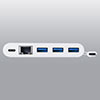 USB Type-Cハブ（LANポート付き・ギガビットイーサネット対応・PD対応・USB3.1×3ポート・ホワイト）