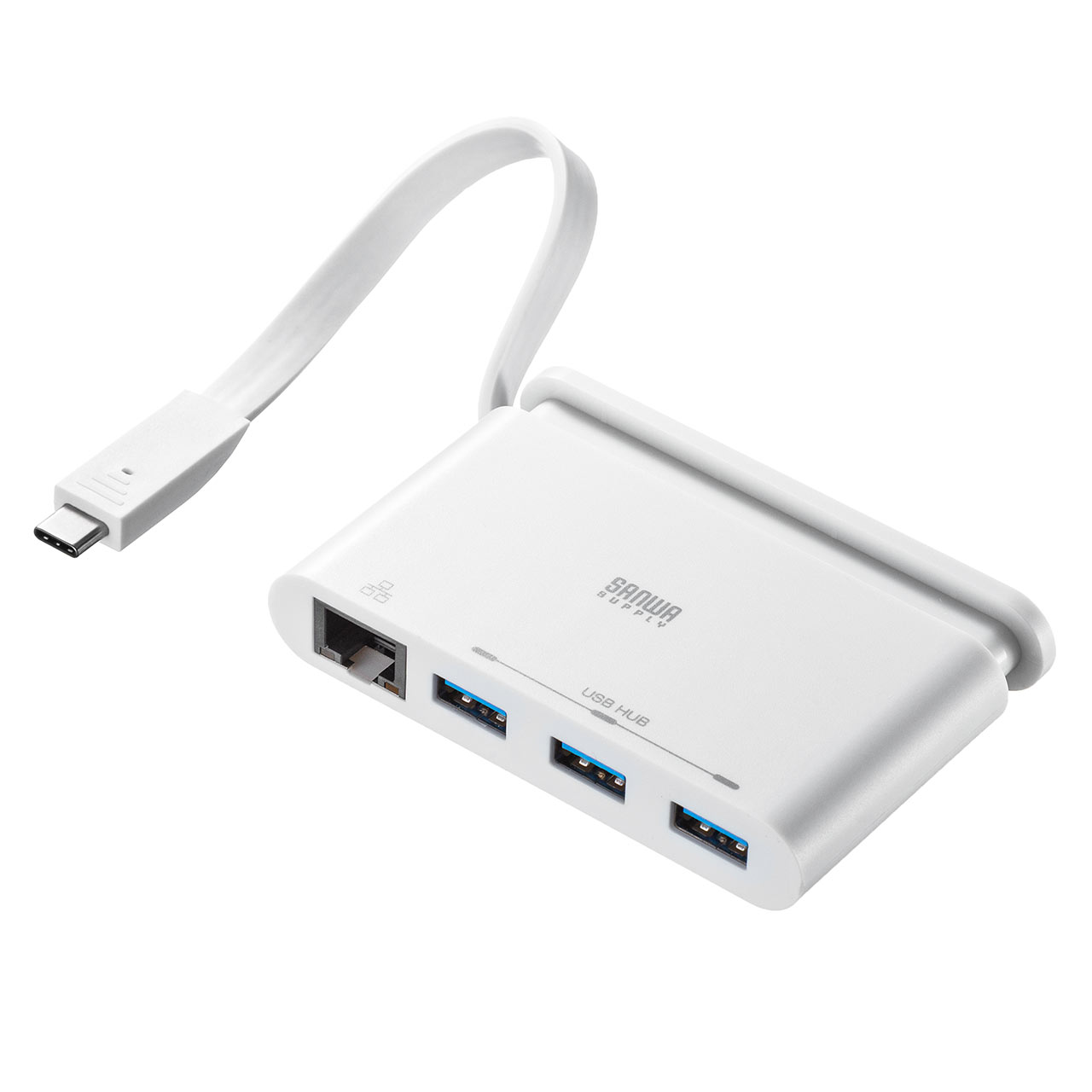 USB Type-C増設ハブ（LAN変換付き・USB3.1 Gen1×3ポート・Windows・Mac） 400-HUB062