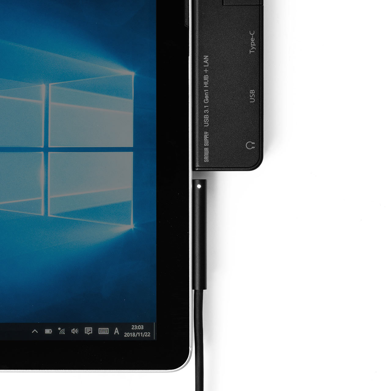 Surface Go/Go 2/Go 3p USB3.1/3.0nu USB Type-C USB A USB3.1 Gen1 LLAN|[g 3.5mm4Ƀ~jWbN oXp[ubN 400-HUB071BK