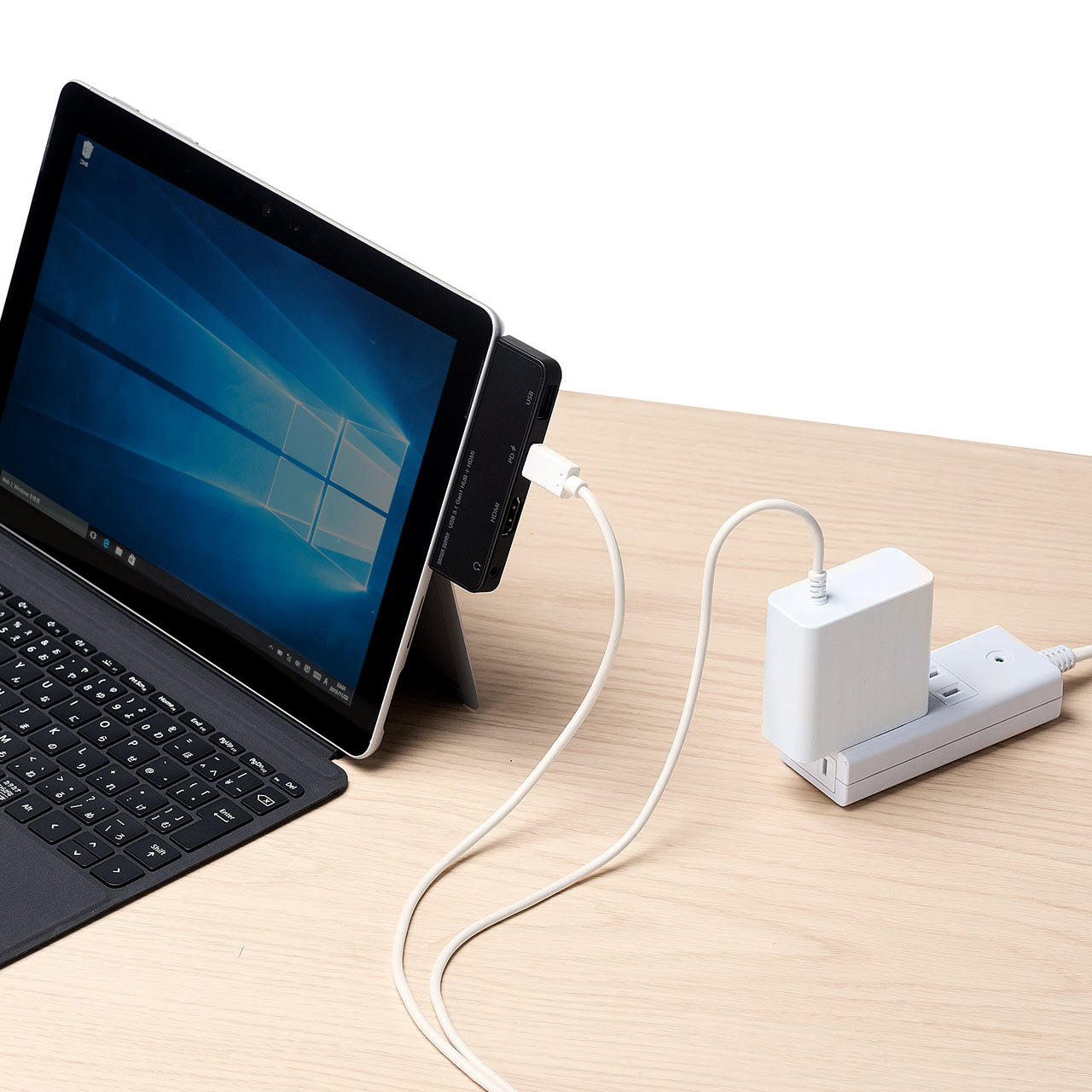 Surface Go/Go 2/Go 3p USB3.1/nu USB Type-C USB A HDMIo USB3.1 Gen1 3.5mm4Ƀ~jWbN oXp[ ubN 400-HUB073BK