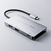 USB Type-C hbLOXe[V oC^Cv PD/100WΉ 4KΉ 7in1 HDMI Type-C USB3.0~3 SD/microSDJ[h e[N ݑΖ 400-HUB080S