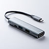 USB Type-C ドッキングステーション モバイルタイプ PD/60W対応 4K対応 4in1 HDMI Type-C USB3.0 USB2.0 ガンメタリック