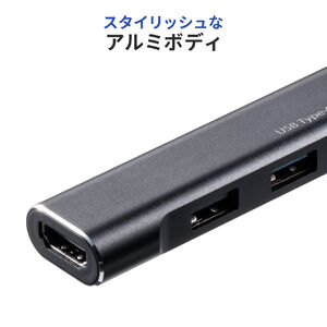 USB Type-C ドッキングステーション モバイルタイプ PD/60W対応