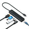 USB Type-Cモバイルドッキングステーション ロングケーブル 7in1 4K/60Hz対応 HDMI出力 SD/microSDカードリーダー USB×2 PD100W LAN イーサネット 