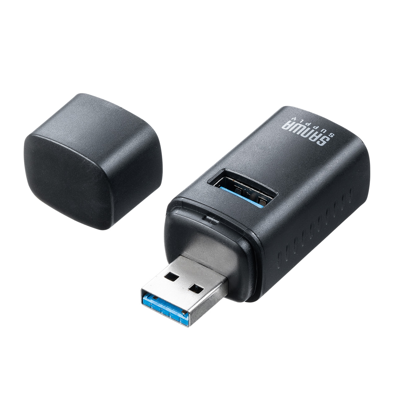 USBハブ コンパクト 小型 USB A 3ポート USB3.0/USB2.0コンボハブ 黒色 軽量 400-HUBA17BK