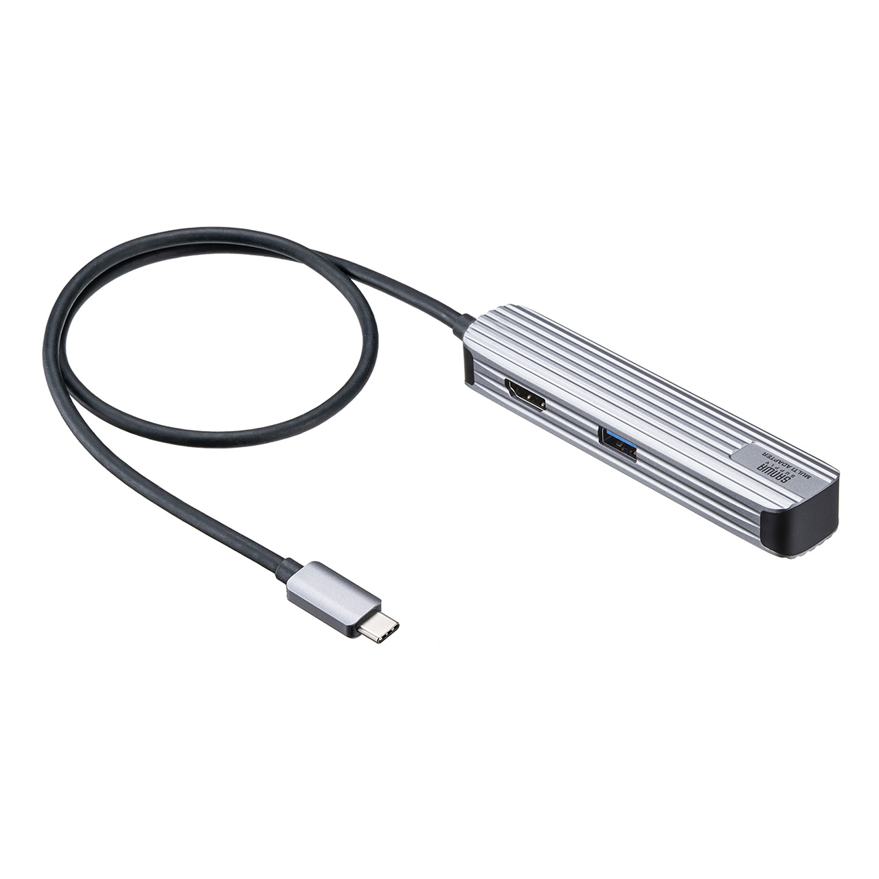 【ビジネス応援セール】USBハブ HDMI出力対応 小型 ドッキングステーション カードリーダー アルミ素材 ケーブル長50cm 400-HUBC10GM