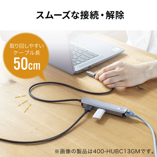 USBnu HDMIo͑Ή ^ hbLOXe[V J[h[_[ A~f P[u50cm 400-HUBC10GM