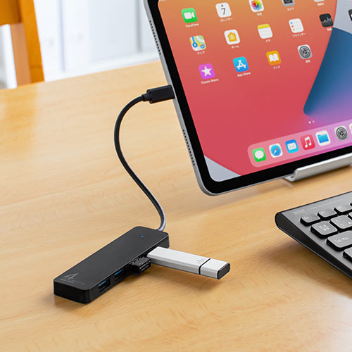 USB Type-Cnu 4|[g USB3.2 Gen1 X y 15cmP[u MacBook/iPad Pro/Surface GO/ChromeBook e[N ݑΖ 400-HUBC1BK
