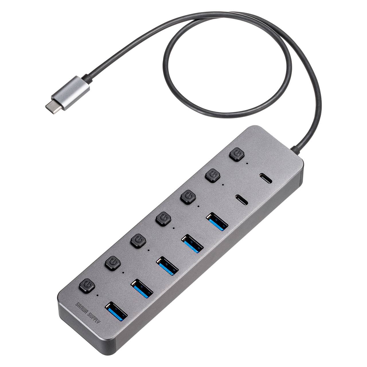 USBnu 7|[g Type-C@ACA_v^t USB[d Ztp[ A~5EC~2|[g ʃXCb`t USB3.2/5Gbps RpNg O[ 400-HUBC32GM