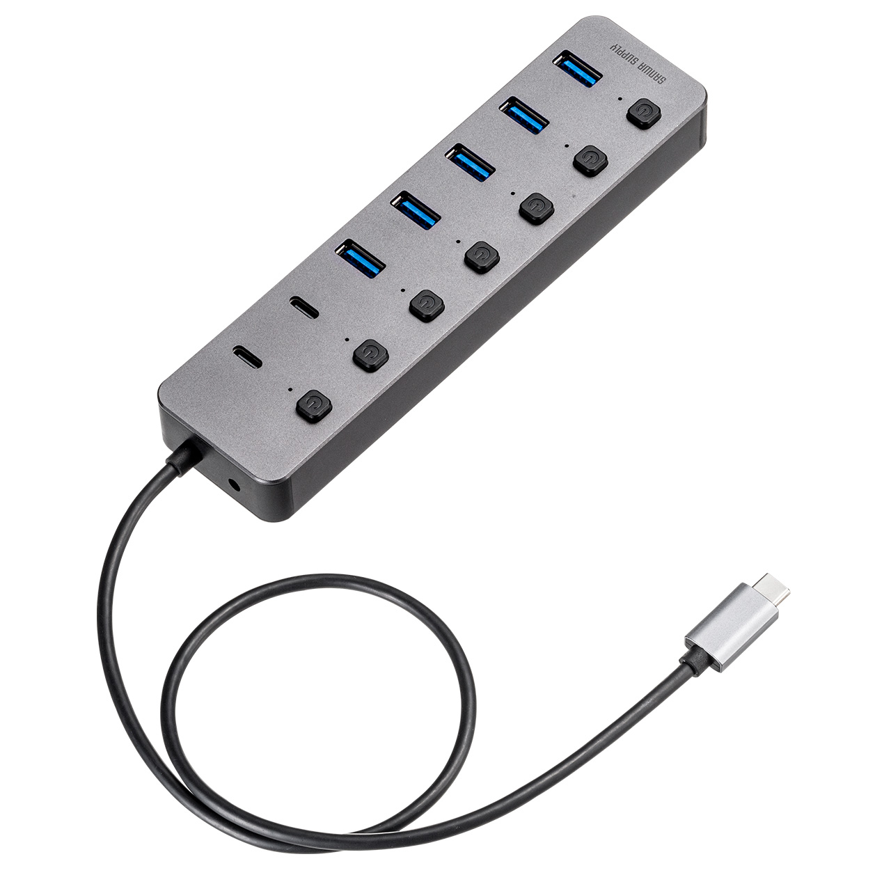 USBnu 7|[g Type-C@ACA_v^t USB[d Ztp[ A~5EC~2|[g ʃXCb`t USB3.2/5Gbps RpNg O[ 400-HUBC32GM