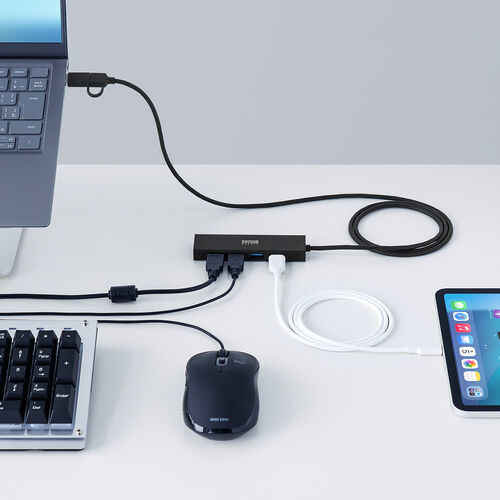 �y�V���iP10�{�zUSB�n�u 5�|�[�g �Z���t�p���[ �o�X�p���[ USB 5Gbps ���^ �R���p�N�g �����ʐM Type-C�ڑ� USB A�ڑ� �[�d �ʐM 120cm