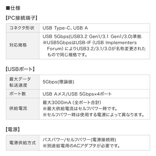 �y�V���iP10�{�zUSB�n�u 5�|�[�g �Z���t�p���[ �o�X�p���[ USB 5Gbps ���^ �R���p�N�g �����ʐM Type-C�ڑ� USB A�ڑ� �[�d �ʐM 120cm