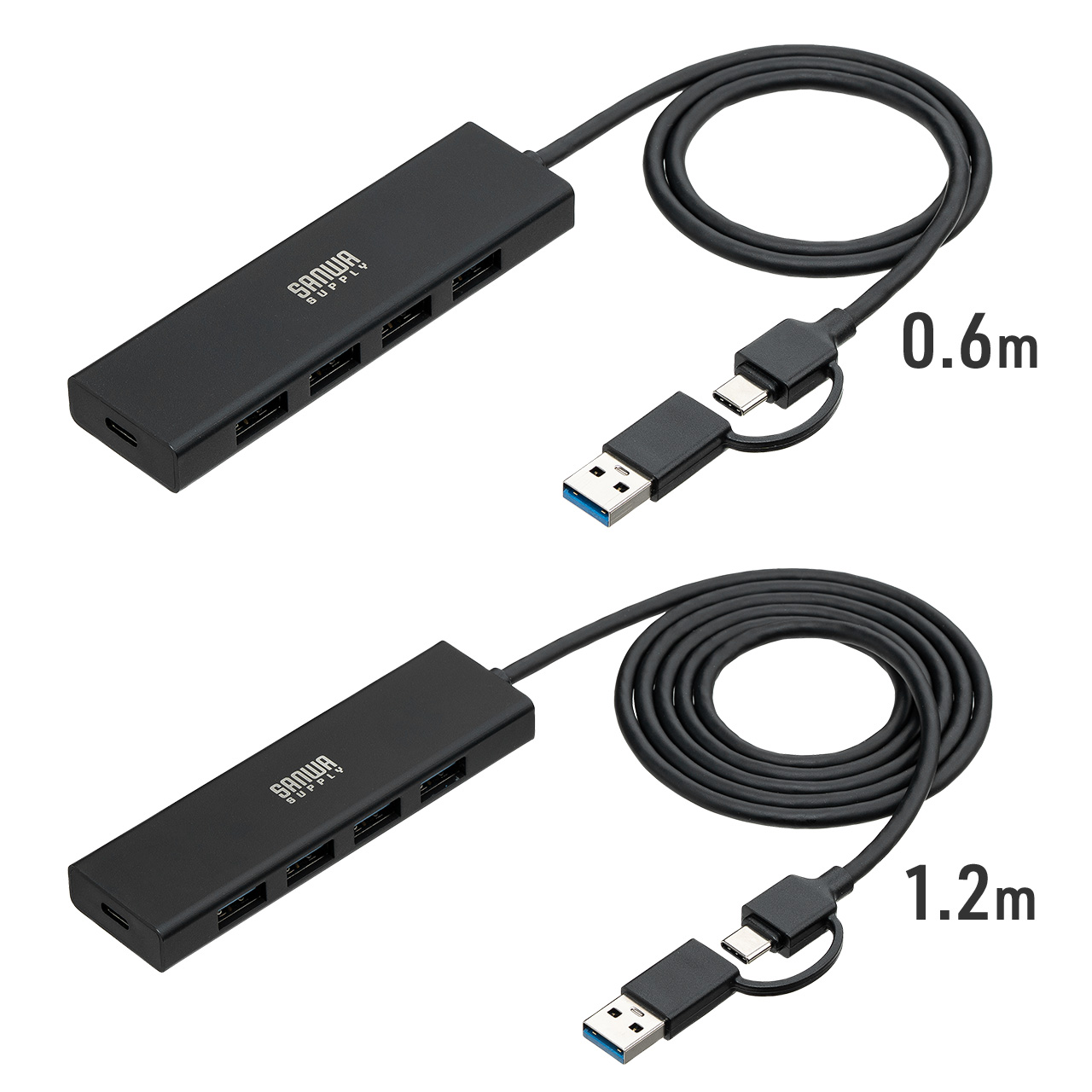 �y�V���iP10�{�zUSB�n�u 5�|�[�g �Z���t�p���[ �o�X�p���[ USB 5Gbps ���^ �R���p�N�g �����ʐM Type-C�ڑ� USB A�ڑ� �[�d �ʐM 120cm