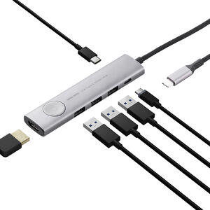 ドッキングステーション USB Type-C 画面ON/OFFスイッチ付き HDMI 4K/60Hz USB PD100W対応 USB 5Gbps  ケーブル一体型 モバイル 持ち運び 400-HUBCP30GMの販売商品 | 通販ならサンワダイレクト