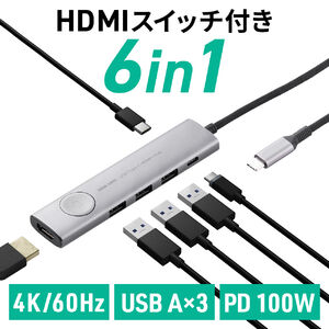 hbLOXe[V USB Type-C ON/OFFXCb`t HDMI 4K/60Hz USB PD100WΉ USB 5Gbps P[ǔ^ oC ^